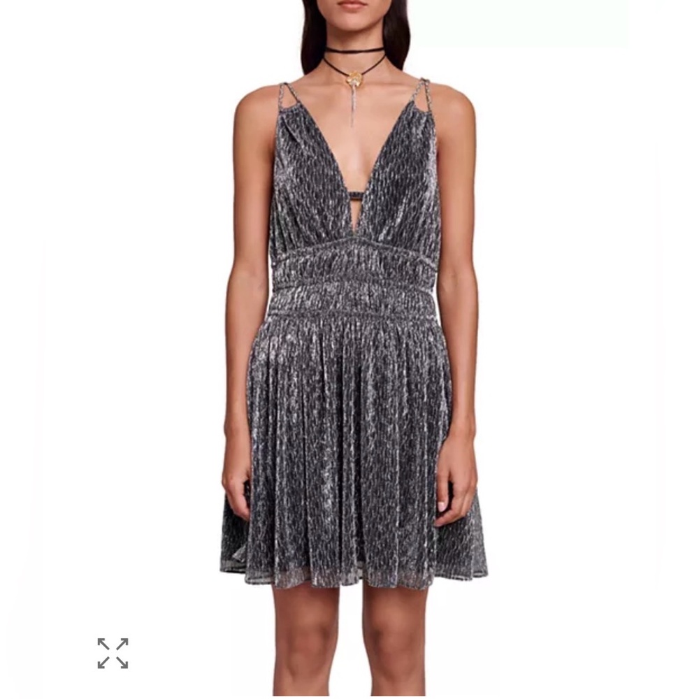 Maje Runela Shimmered Mini Dress